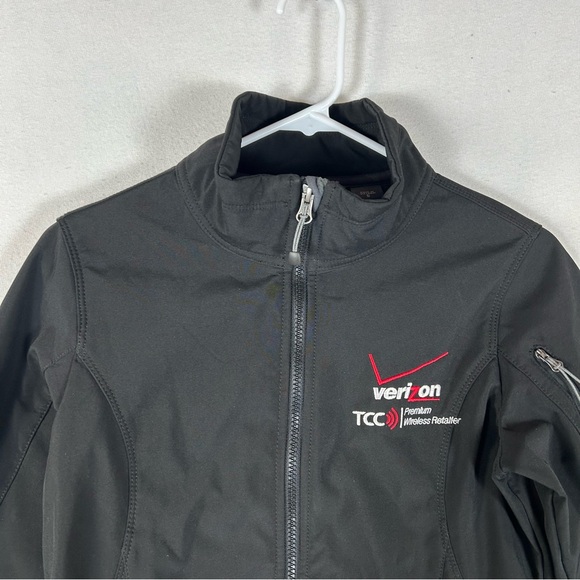 Verizon Black Soft Shell Jacket Women’s S Small Eddie Bauer Full Zip Pockets - Picture 2 of 16
